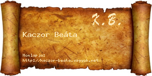 Kaczor Beáta névjegykártya