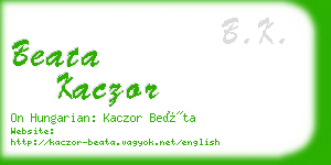 beata kaczor business card